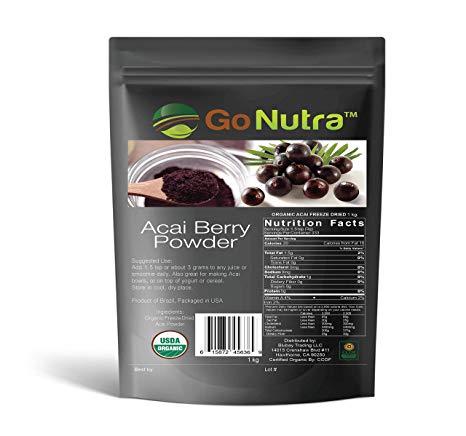 Acai Berry Powder Organic Pure Freeze Dried Wholesale 1 Kilo - 2.2 lbs