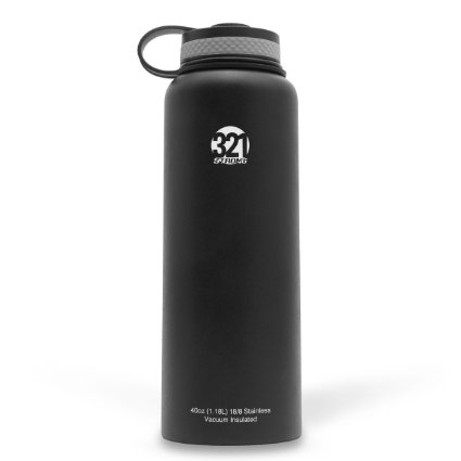 Vacuum Insulated Wide Mouth Stainless Steel Sweat Proof Water Bottle 32 or 40 Ounce