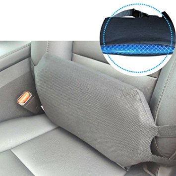 FOMI Premium All Gel Orthopedic Lumbar Back Support Pillow for Car, Office Chair, or Home. Lower Back Pain Relief, Improve Posture, Gel Comfort. Back Strap to secure preferred position