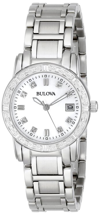 Women's 96R105 Diamond-Accented Stainless Steel Watch