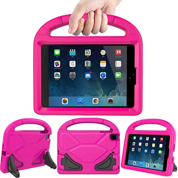 Lmaytech kids case for iPad Mini 4 5 - Light Weight Shockproof Super Protection Portable Handle Friendly Convertible Stand Kids Case for iPad Mini 4, iPad Mini 5(2019 5th Generation), Pink