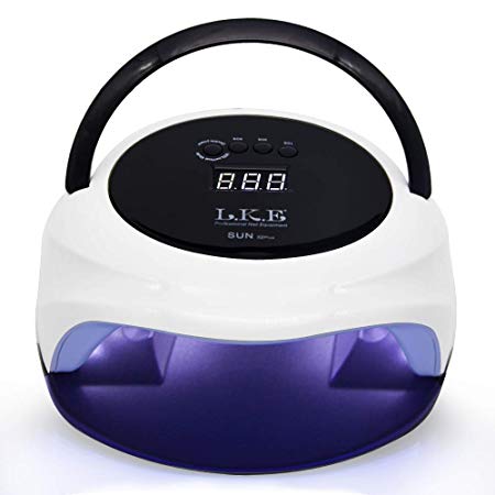 72W LED UV Nail Lamp Dual Mode Nail Dryer for Gel/CND Shellac Nail Lamp with Handle and Removable Bottom Plate
