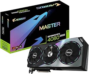 GIGABYTE AORUS GeForce RTX 4080 Super Master 16G Graphics Card, 3X WINDFORCE Fans, 16GB 256-bit GDDR6X, GV-N408SAORUS M-16GD Video Card