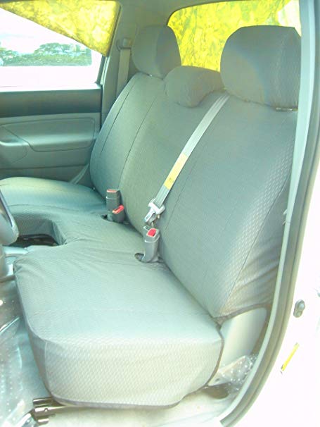 Durafit Seat Covers, T918-X8-Toyota Tacoma Regular Cab Bench Seat Custom Seat Covers in Graphite Automotive Twill