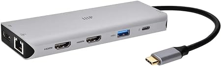 Monoprice 13-in-1 Dual-HDMI   DP MST Triple Monitor Docking Station - 4K, 5Gbps USB A, Ethernet, Card Reader, 100W PD, Silver