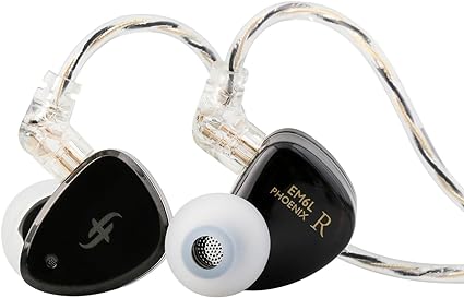 Linsoul SIMGOT EM6L 1DD 4BA Hybrid Driver in-Ear Monitor, Gaming Earbud, HiFi IEM Earphone with 3D-Printed Resin Housing, Detachable OFC Silver-Plated Cable for Musician Audiophile