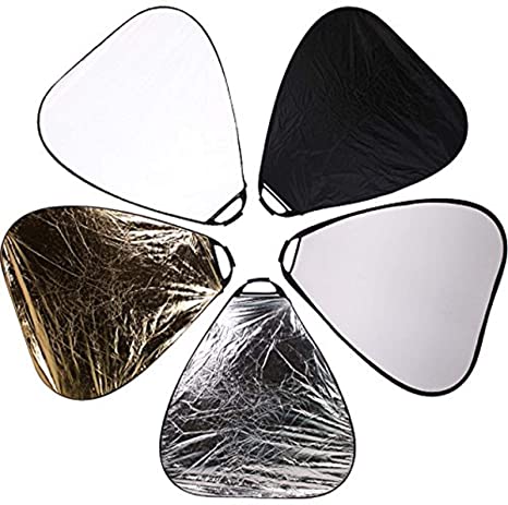 CowboyStudio Photography Photo Portable Grip Reflector 30inch 5in1 Triangle Collapsible Multi Disc Reflector with Handle