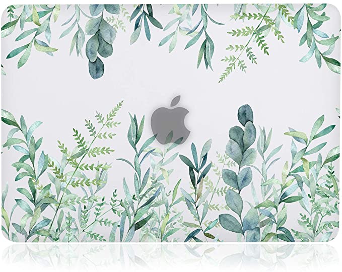 iDonzon Case for MacBook Air 13 inch M1 A2337 A2179 A1932 2020 2019 2018 Release, 3D Effect Matte Clear See Through Hard Cover Compatible Mac Air 13.3 inch with Retina Display Touch ID - Green Plants