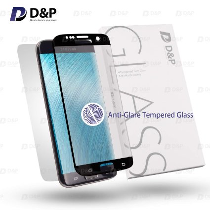 D&P Samsung S7 Edge 3D Curve Fit Anti-Glare Tempered Glass Screen Protector,Full Coverage with No Gap / Anti-Fingerprint / Anti-Glow / High-Response / Anti-Bubbles / Anti-Scratch[1 1 pack][Black]