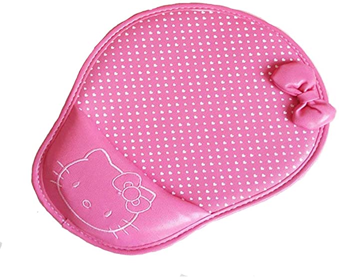 Famixyal Creative Cartoon Wrist Protected Computer Hello Kitty Bow PU Leather Wrist Rest Mouse Pad Mat (Rose)