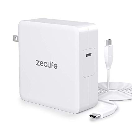 87W USB C Power Adapter Charger, ZeaLife USB C PD Wall Charger Brick for MacBook Pro, Compatible with Thunderbolt Charger Port MacBook Pro 15-inch 2019, 2018, 2017, 2016 (UL Listed)