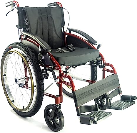 Voyager self Propel Outdoor All Terrain Wheelchair - Choice of Sizes and Colors (Red, 18" Seat Width)