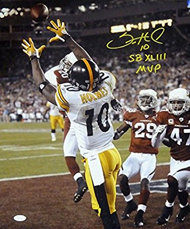Santonio Holmes Autographed Pittsburgh Steelers 16x20 Photo "SB MVP" JSA