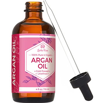 Argan Oil by Leven Rose - 100% Pure Organic Virgin Cold Pressed Moroccan Anti Aging Acne Treatment Moisturizer for Hair Skin and Nails - 4 oz