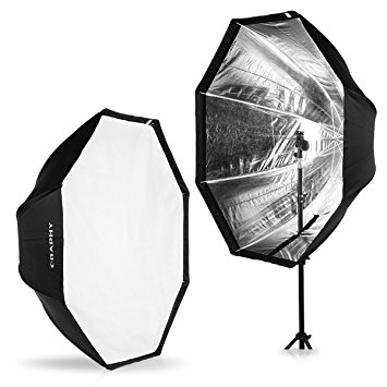 CRAPHY 120cm/47’’ Studio Octagonal Speedlite Umbrella Softbox,Flash, Speedlite Portable Soft box Brolly Reflector with Carrying Bag for Portrait Product Photography