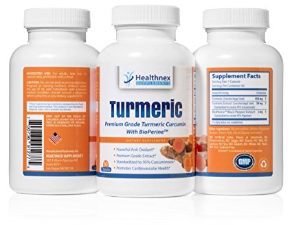 Turmeric Curcumin with Bioperine ® Black Pepper Extract - 95% Curcuminoids Complex for Maximum Potency - Supports Pain Relief & Joint Support - Natural Antioxidant - USA Made