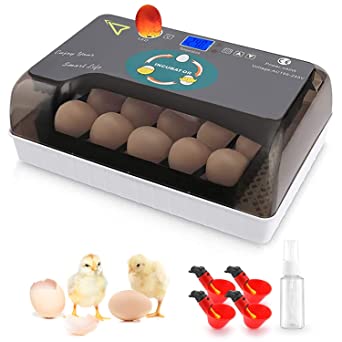 Egg Incubator, with 9-35 LED Light-Emitting Egg Candle Tester and Intelligent Incubator Thermometer, Automatic Egg Turner, Incubators for Hatching Eggs，Suitable for Chicken, Duck, Quail