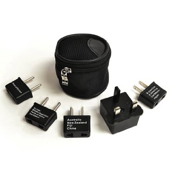 Ceptics UP-5KP International Worldwide Travel Adapter Plug 5-Piece Set with Pouch