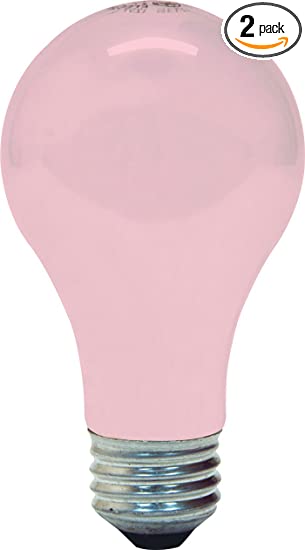 GE Lighting 97484 100-Watt 1330-Lumen Decorative A19 Incandescent Light Bulb, Pink, 2-Pack