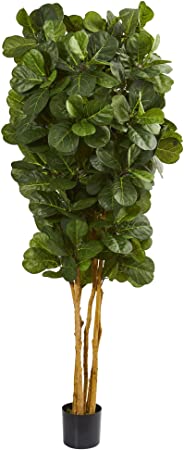 Nearly Natural 7’ Fiddle Leaf Fig Artificial Trees, 84in, Green