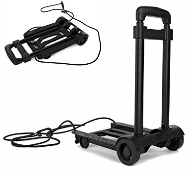 Folding Compact Lightweight Premium Durable Luggage Cart - Travel Trolley - Multi Use
