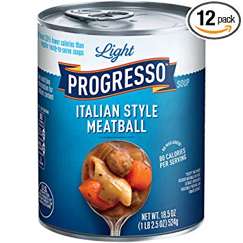 Progresso Light Soup, Italian Style Meatball, 18.5-Ounce Cans (Pack of 12)