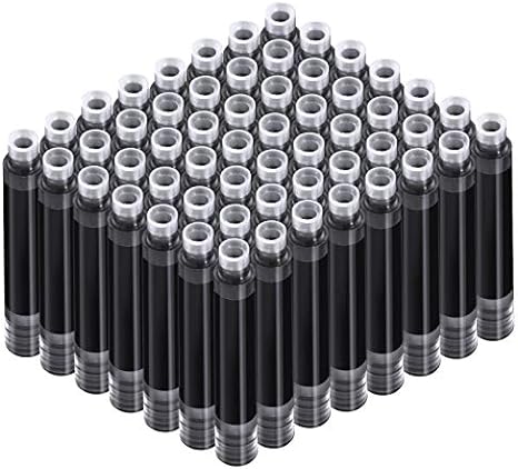 120 Pieces Fountain Pen Ink Fountain Pen Cartridges Pen Refill Cartridges with 3.4 mm Bore Diameter for Calligraphy Pen Fine Writing, 2 x 0.24 Inch (Black)