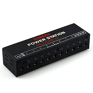 COWEEN Guitar Effects Power Supply for 9V 12V 18V Guitar Pedal Board 10 Core Isolated Short Cricuit DC-Tank with Cables