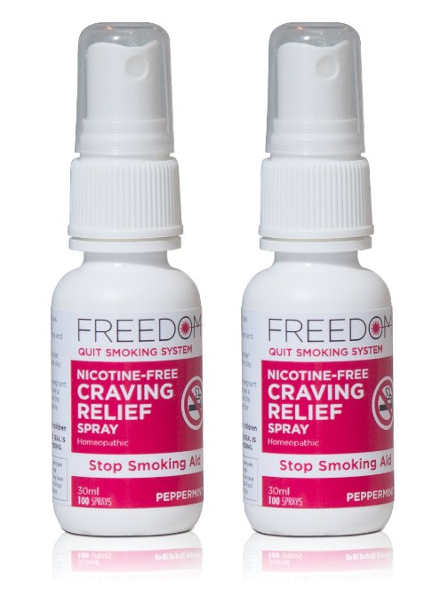 Freedom Quit Smoking, Nicotine Craving Relief Spray - Quit Smoking Naturally Now - Reduce Cigarette Cravings, Fight Nicotine Withdrawal Symptoms, An Easy Way to Quit Smoking Cigarettes Without Side Effects - An All Natural & Nicotine Free Stop Smoking Aid, 1 Oz (2 Pack)