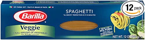 Barilla Veggie Pasta, Spaghetti, 12 Ounce (Pack of 12)