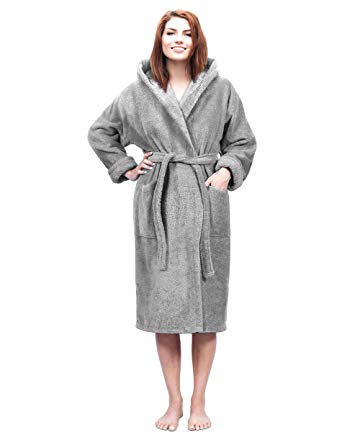 Hooded Terry Bathrobe for Women and Men, Turkish Cotton Terry Cloth Robe