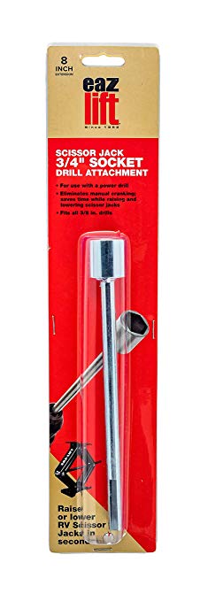 EAZ LIFT Hex Extension Socket-Assists in Adjusting Your RV or Trailer's Scissor Jack | Compatible with 3/8" Drills| Heavy Duty Anti-Corrosion Metal | Quick and Easy to Use-(48861)