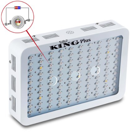 King Plus 1000w Double Chips LED Grow Light Full Specturm for Greenhouse and Indoor Plant Flowering Growing (10w Leds)