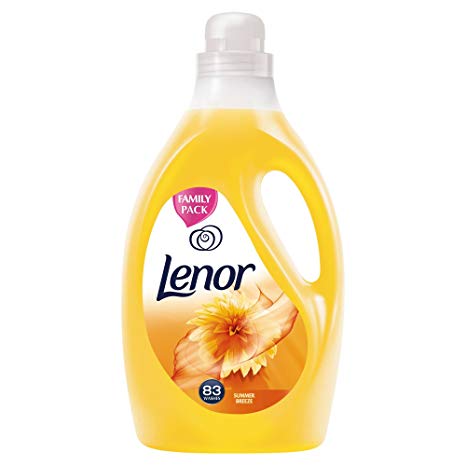 Lenor Fabric Conditioner Summer Breeze Scent, Anti-Ageing for Soft Clothes and Comfortable Feel, 3 Litre, 83 Washes, Pack of 4