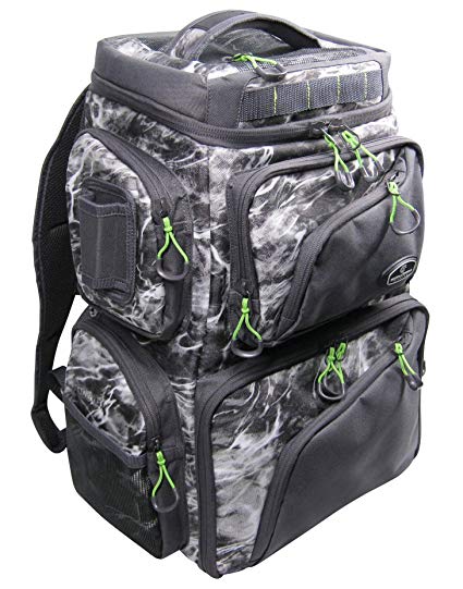 Evolution Outdoor Design Large Mouth Double Decker Mossy Oak Tackle Backpack 3600 Manta Grey Camo Evolution Fishing 34002