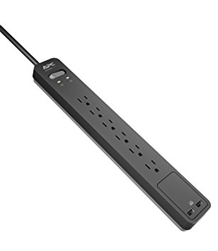 APC SurgeArrest Surge Protector Power Strip with USB Charger Ports (PE6U2)