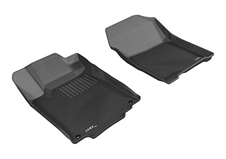 3D MAXpider Front Row Custom Fit All-Weather Floor Mat for Select Honda CR-V Models - Kagu Rubber (Black)