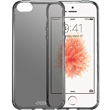 iPhone SE Case, iPhone 5 Case, ACME.BOX [Slim Thin] Anti-Shock TPU Gel Rubber Thin Flexible Soft Bumper Silicone Protective Case Cover for Apple iPhone SE / 5 / 5S - Clear Black