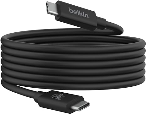 Belkin Connect USB4 Cable (6.6ft/2M Power Cable), USB-C to USB-C Cable w/ 240W Power Delivery   20Gbps - USB4 Compliant Power Cable, Compatible with MacBook, Windows, Chromebook, & More