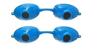 2 pack Super Sunnies UV Eye Protection Tanning Goggles Eyeshields (Neon Blue)
