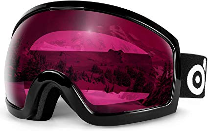 Odoland Snow Ski Goggles S2 Double Lens Anti-Fog Windproof UV400 Eyewear for Adult and Youth-Skiing, Snowboarding, Motorcycle Cycling and Snowmobile Winter Outdoor Sports Protective Glasses