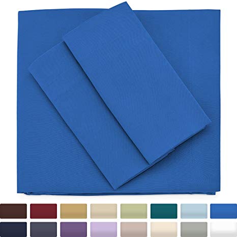 Premium Bamboo Bed Sheets - Twin Size, Royal Blue Sheet Set - Deep Pocket - Ultra Soft Cool Bedding - Hypoallergenic Blend From Natural Bamboo - 1 Fitted, 1 Flat, 1 Pillowcases - 3 Piece