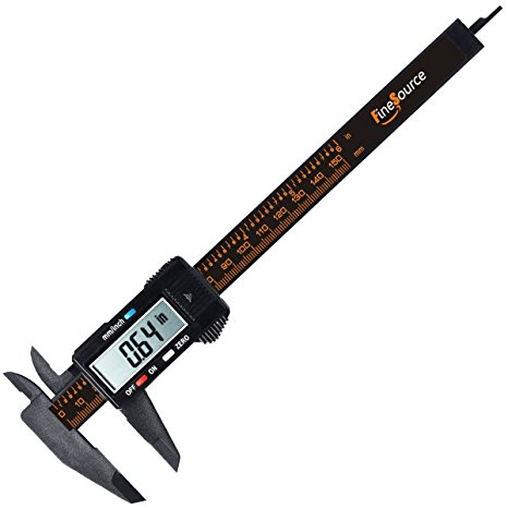 FineSource Electronic Digital Caliper Inch/Metric Conversion 0-6 Inch/150 mm Carbon Fiber Gauge Micrometer Extra Large LCD Screen Auto Off Featured Measuring Tool