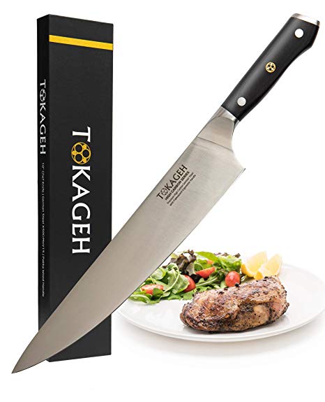 TOKAGEH New Series Chef Knife 10 inch - German High Carbon Steel Pakka Wood Handle