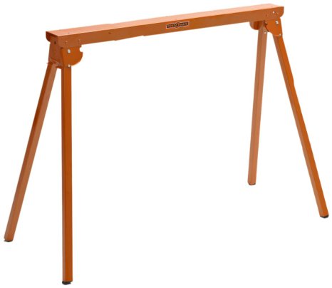 All Steel Folding Sawhorse - Pair Portamate PM-3300T. TWO 33-Inch Tall Fold-up Heavy Duty Saw Horses. Fully Assembled, 1,000lb. Capacity (500lbs. each) and Quickly Folds Up for Easy Storage