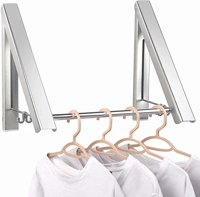 IN VACUUM Clothes Drying Rack Folding Indoor, Folding Drying Racks for Laundry Room Closet Storage Organization, Aluminum, Easy Installation (2 Racks)