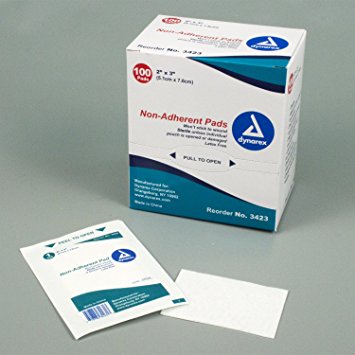 Dynarex Non-Adherent Pad, Sterile, 2x3, Box/100