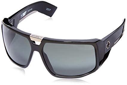 Spy Optic Touring Wrap Sunglasses, Black/Happy Gray/Green, 64 mm