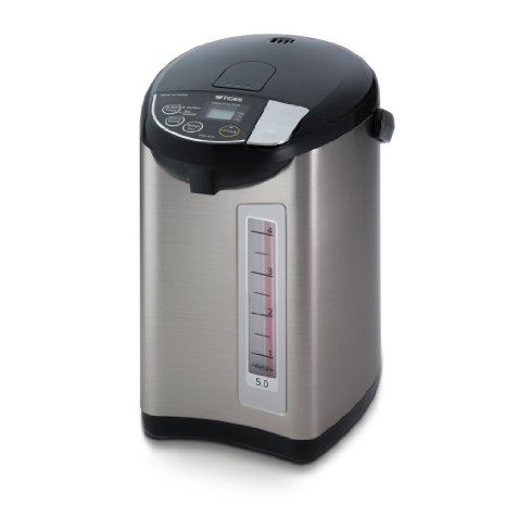 Tiger PDU-A50U-K Electric Water Boiler and Warmer, Stainless Black, 5.0-Liter