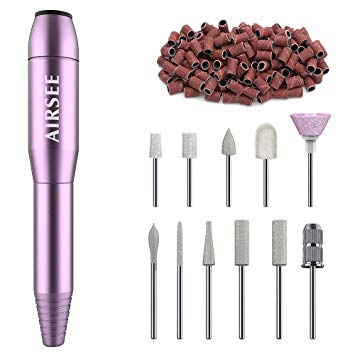 Portable Electric Nail Drill Professional Efile Nail Drill Kit For Acrylic, Gel Nails, Manicure Pedicure Polishing Shape Tools with 11Pcs Nail Drill Bits and Sanding Bands